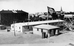 Germans hide behind Red Cross. Typical of the German invaders Germans hide behind Red Cross. Typical of the German invaders