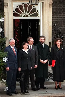 Gerry Adams outside no 10 Downing street December 1997 Flanked by his party deputies Gerry Adams outside no 10 Downing street December 1997 Flanked by his party deputies