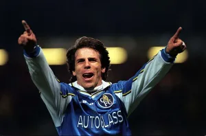Gianfranco Zola celebrates scoring second goal Feb 1999 Gianfranco Zola of Chelsea Gianfranco Zola celebrates scoring second goal Feb 1999 Gianfranco Zola of Chelsea