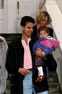 Images Dated 25th April 1993: Gillian Taylforth Leaving her Highbury home with boyfriend Geoff Knights