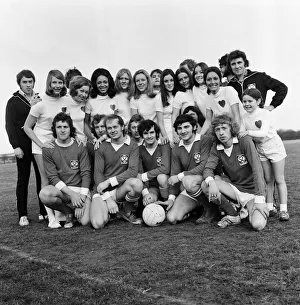Girls from Anne Scott Model Agency play football against a team from Sweetheart Plastics Girls from Anne Scott Model Agency play football against a team from Sweetheart Plastics
