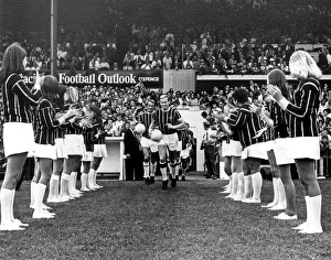 The girls from the Palace cheer leading group applaud Crystal Palace captain John Sewell The girls from the Palace cheer leading group applaud Crystal Palace captain John Sewell
