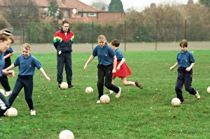 Images Dated 30th November 1994: Girls at St Davids School, Acklam, are put through their paces during a visit by Jim