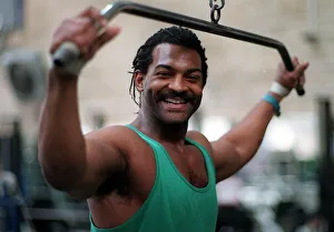 Gladiator Saracen Mike Lewis working out at Gym 1998 in London He will be studying Gladiator Saracen Mike Lewis working out at Gym 1998 in London He will be studying