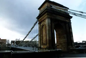 Glasgow suspension bridge over River Clyde Glasgow suspension bridge over River Clyde