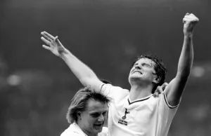 Glen Hoddle celebrates winning the Cup. FA Cup Final replay 1981 Glen Hoddle celebrates winning the Cup. FA Cup Final replay 1981