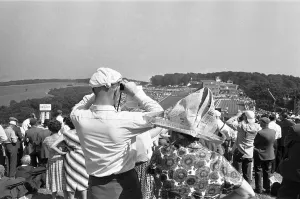 Glorious Goodwood 1963 Two racegoers on The Trundle Glorious Goodwood 1963 Two racegoers on The Trundle