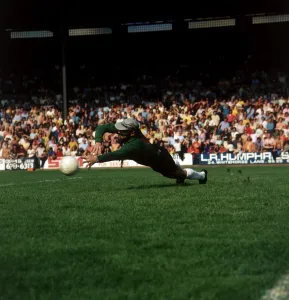 Goalkeeper Roy Brown making a save in the Crystal Palace v Notts County match Goalkeeper Roy Brown making a save in the Crystal Palace v Notts County match