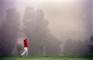 Images Dated 21st September 1998: Golfers at the prestofield golf course september 1998 Fog mist haar