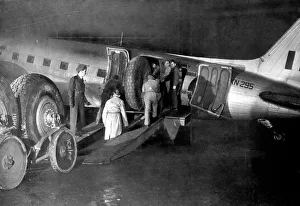 Goods loaded onto a British aircraft for the Berlin Air Lift during the Russian blockade Goods loaded onto a British aircraft for the Berlin Air Lift during the Russian blockade