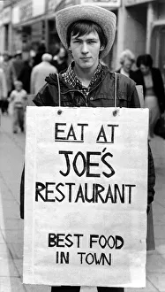 Gordon Foster has set himself up as a Sandwich Board Man Gordon Foster has set himself up as a Sandwich Board Man