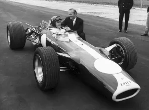 Graham Hill in the new Lotus Grand Prix Car May 1967 Graham Hill in the new Lotus Grand Prix Car May 1967
