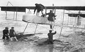 Grahame White and passenger seen here getting into the float plane " Grahame White and passenger seen here getting into the float plane "