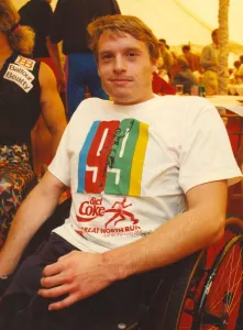 The Great North Run 15 September 1991 - David Holding - winner of the wheelchair race The Great North Run 15 September 1991 - David Holding - winner of the wheelchair race
