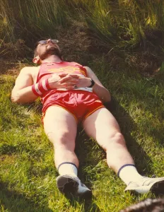 The Great North Run 15 September 1991 - exhausted runners after completing the race The Great North Run 15 September 1991 - exhausted runners after completing the race