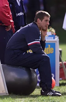 Will Greenwood of England sits out training Oct 1999 during Rugby Union World Cup Will Greenwood of England sits out training Oct 1999 during Rugby Union World Cup