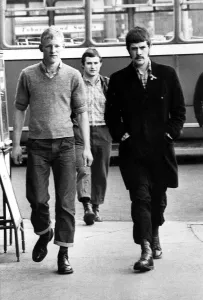 A group of skinheads walking through the bus station at Newcastle on 8th June 1972 A group of skinheads walking through the bus station at Newcastle on 8th June 1972