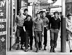 A group of skinheads walking around the streets of Newcastle on 8th June 1972 A group of skinheads walking around the streets of Newcastle on 8th June 1972