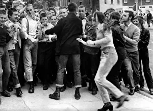 A group of skinheads who have just been evicted from the Spanish City in Whitley Bay A group of skinheads who have just been evicted from the Spanish City in Whitley Bay