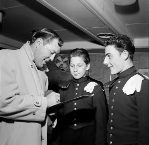 Bill Haley on his first visit to England which was largely sponsored by the Daily Mirror Bill Haley on his first visit to England which was largely sponsored by the Daily Mirror