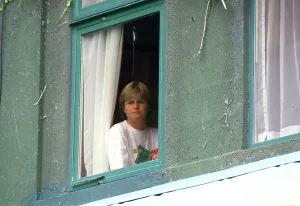 Hana Mandlikova pictured looking out of a window at the Wimbledon tennis championships Hana Mandlikova pictured looking out of a window at the Wimbledon tennis championships