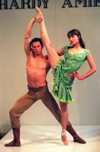 Hardy Amies Fashion City Ballet of London dancer Tamarin Stott wears a crepe de shine Hardy Amies Fashion City Ballet of London dancer Tamarin Stott wears a crepe de shine