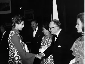 Harold Lloyd actor silent movies 1970 shakes hands with Princess Alexandra Harold Lloyd actor silent movies 1970 shakes hands with Princess Alexandra