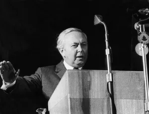 Harold Wilson Ex Labour British Prime Minister speaking at a Labour Party Conference at Harold Wilson Ex Labour British Prime Minister speaking at a Labour Party Conference at