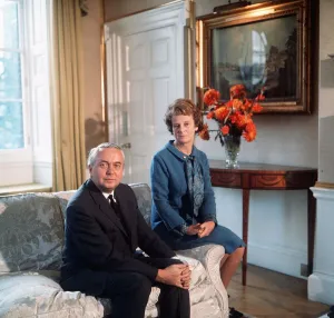 Harold Wilson former Labour Prime Minister and wife Mary at number ten Downing Street Harold Wilson former Labour Prime Minister and wife Mary at number ten Downing Street