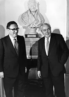 Harold Wilson Prime Minister of United Kingdom with Dr Henry Kissinger the American Harold Wilson Prime Minister of United Kingdom with Dr Henry Kissinger the American