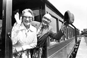 Bill Harrison and wife Jeanne on the first all day service by Tanfield Railway from a new Bill Harrison and wife Jeanne on the first all day service by Tanfield Railway from a new