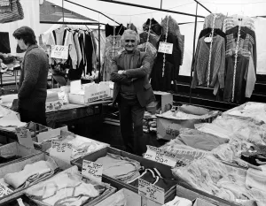 Harry Bigdor, Clothes Stall, Stockton Market, North East England, 8th April 1987 Harry Bigdor, Clothes Stall, Stockton Market, North East England, 8th April 1987