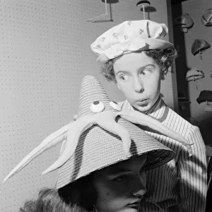 Hats by Milliner Victor Hyett seen here modelled in London prior to the 1959 Hats by Milliner Victor Hyett seen here modelled in London prior to the 1959