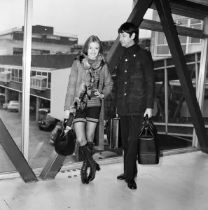 Hayley Mills and Roy Boulting at Heathrow Airport today Hayley Mills and Roy Boulting at Heathrow Airport today