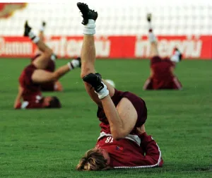 Heart of Midlothian football players during a team training session in Spain Heart of Midlothian football players during a team training session in Spain