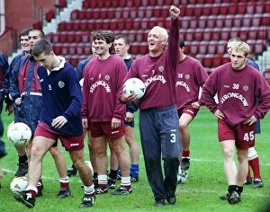 Images Dated 14th May 1998: Heart of Midlothian footballers during a training session ahead of their Scottish Cup