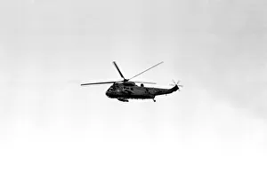 A helicopter flies somewhere over Newcastle 20 June 1979 A helicopter flies somewhere over Newcastle 20 June 1979