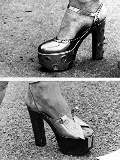 High fashion shoes at the Royal Ascot race meeting. June 1973 P006564 High fashion shoes at the Royal Ascot race meeting. June 1973 P006564