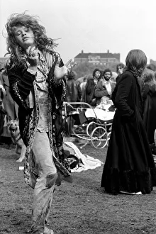 Hippy girl dancing at Free Hyde Park Pop Festival featuring Canned Heat Hippy girl dancing at Free Hyde Park Pop Festival featuring Canned Heat