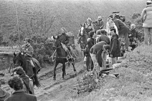 Horses being prepared for the filming of Hamlet at Dover Castle 23rd April 1990 Horses being prepared for the filming of Hamlet at Dover Castle 23rd April 1990
