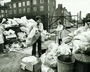 Hospital Staff clear away rubbish at the Queen Elizabeth Childrens Hospital in Hackney Hospital Staff clear away rubbish at the Queen Elizabeth Childrens Hospital in Hackney