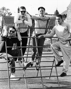 The Housemartins prepare for a concert at the Adelphi. Dave Hemingway, Paul Heaton The Housemartins prepare for a concert at the Adelphi. Dave Hemingway, Paul Heaton