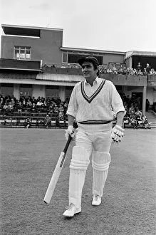 Hove Cricket. Tony Lewis takes the field. 1st May 1973 Hove Cricket. Tony Lewis takes the field. 1st May 1973