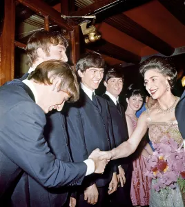 HRH Princess Margaret meets The Beatles at the Royal Variety Show November 1963