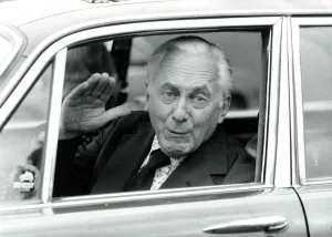 Hughie Green, TV Presenter - July 1978 Personality In a car after being found Hughie Green, TV Presenter - July 1978 Personality In a car after being found