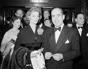 Humphrey Bogart with his wife Lauren Bacall at a film premiere film premier Humphrey Bogart with his wife Lauren Bacall at a film premiere film premier
