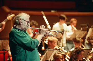 Images Dated 16th July 1991: Humphrey Lyttelton rehearses with the Birmingham Schools Jazz Orchestra at the Symphony