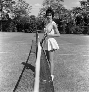 The Hurlingham Club pre-Wimbledon party. Maria Bueno wearing a Teddy Tinling designed The Hurlingham Club pre-Wimbledon party. Maria Bueno wearing a Teddy Tinling designed
