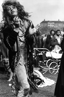 Hyde Park Pop Festival September 1970 Music A girl dances at the free pop festival Hyde Park Pop Festival September 1970 Music A girl dances at the free pop festival