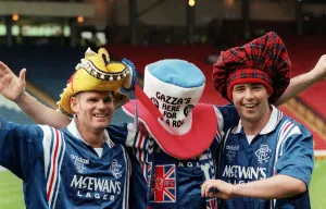 Ian Durrant Rangers football player celebrates after their Scottish Cup Final win wearing Ian Durrant Rangers football player celebrates after their Scottish Cup Final win wearing